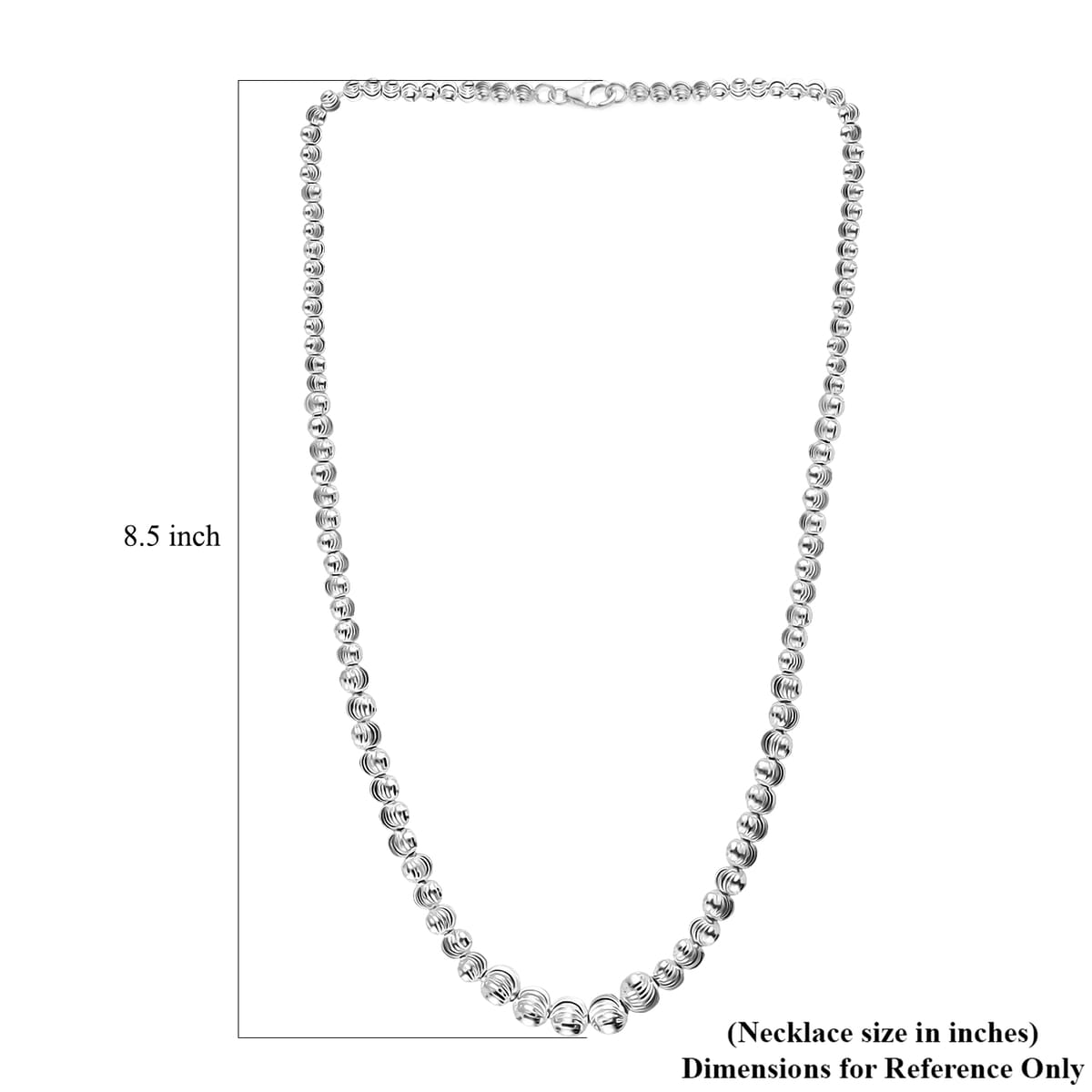 Beaded Chain Necklace in Sterling Silver 21.75 Grams 20 Inches image number 5