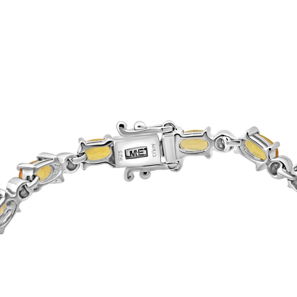Madagascar Yellow Sapphire and G-H SI Luxuriant Lab Grown Diamond 6.85 ctw Sunlit Embrace Bracelet in Rhodium Over Sterling Silver (6.50 In) image number 2