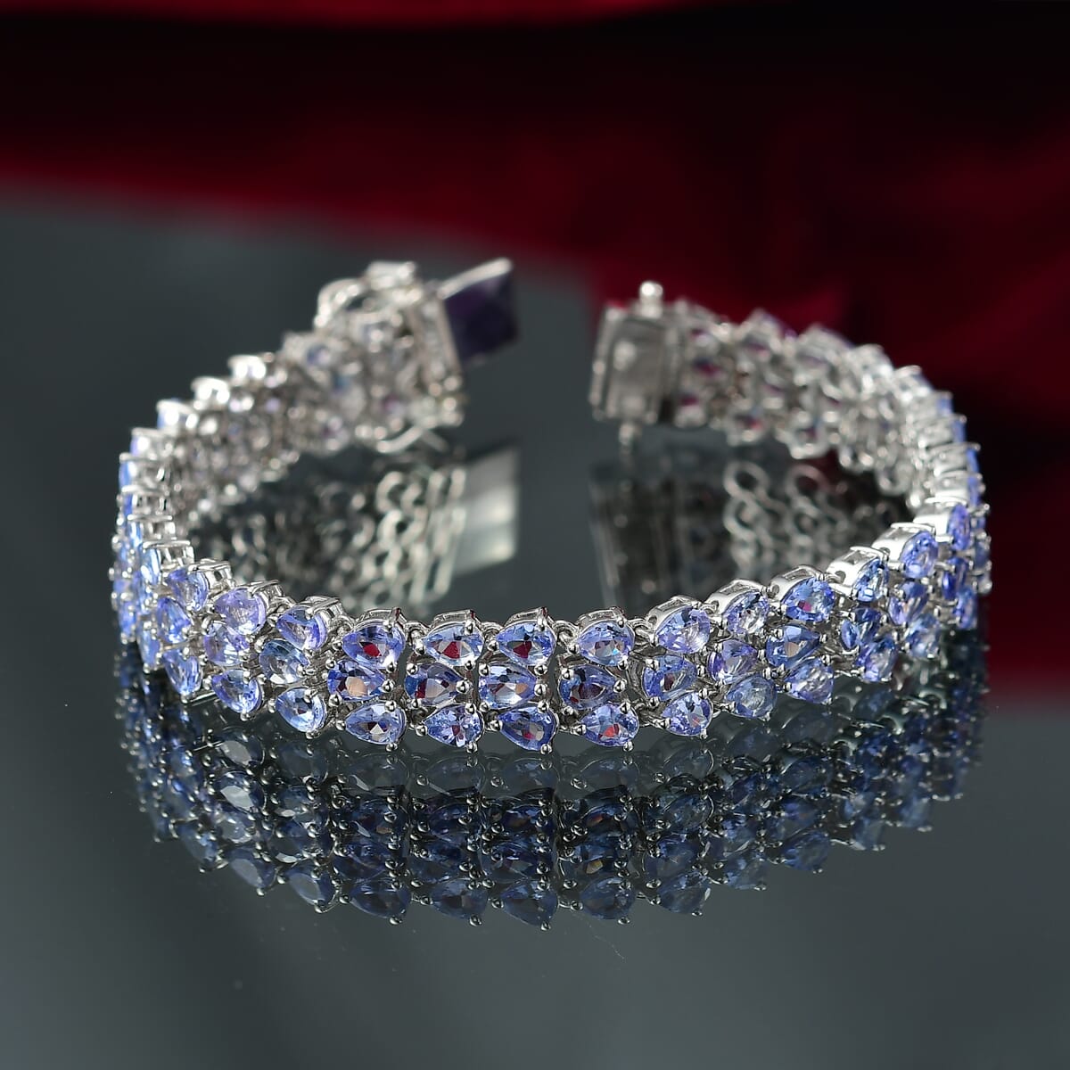 D’Joy Tanzanite Bracelet in Rhodium Over Sterling Silver (6.50 In) 17.00 ctw image number 1