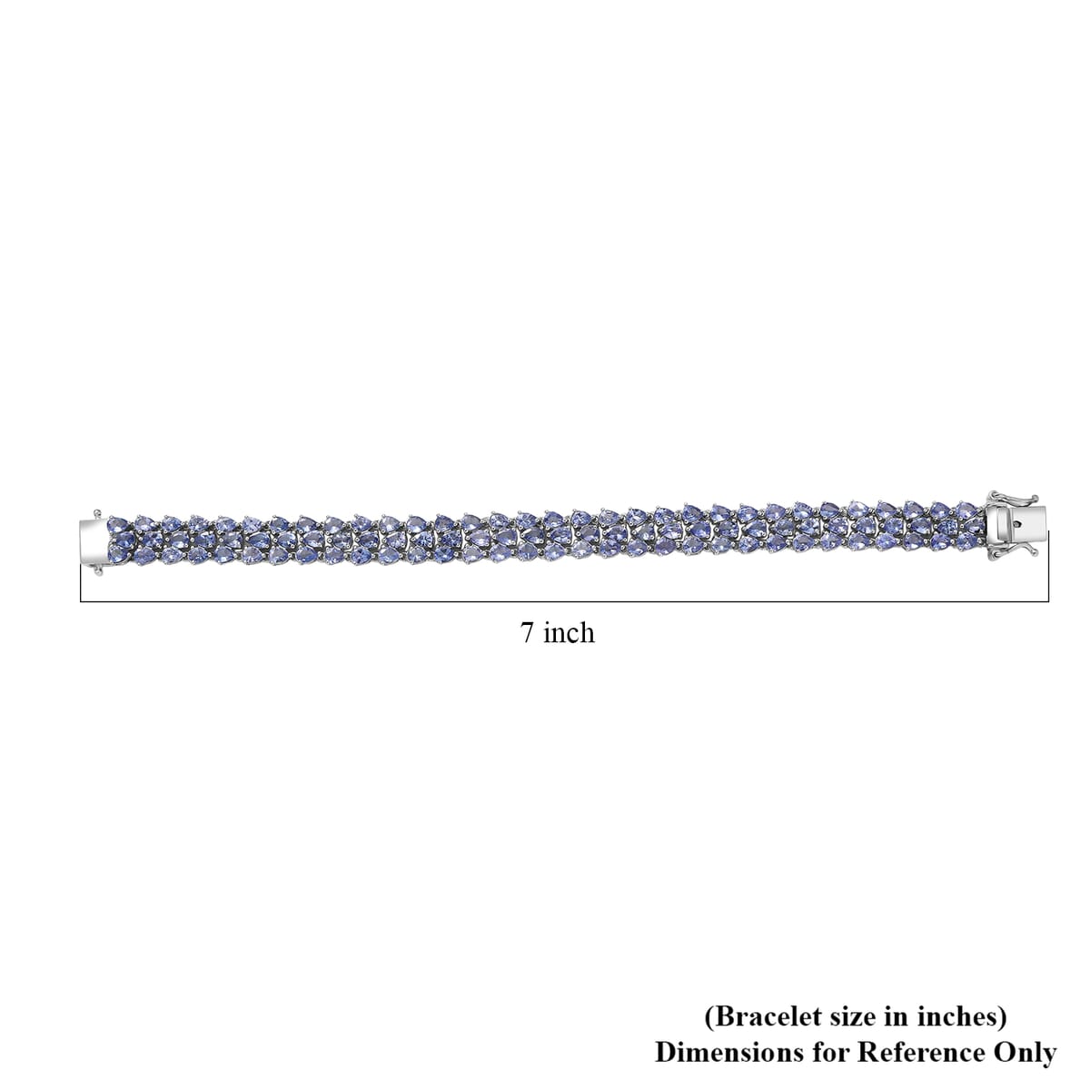 D’Joy Tanzanite Bracelet in Rhodium Over Sterling Silver (6.50 In) 17.00 ctw image number 4