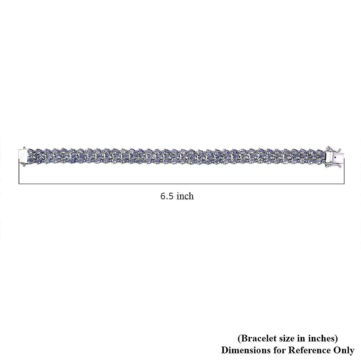 D'Joy Tanzanite 17.00 ctw Wisteria Blossom Bracelet in Rhodium Over Sterling Silver (6.50 In)