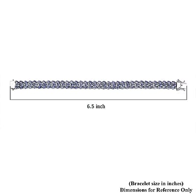 D'Joy Tanzanite 17.00 ctw Wisteria Blossom Bracelet in Rhodium Over Sterling Silver (6.50 In)