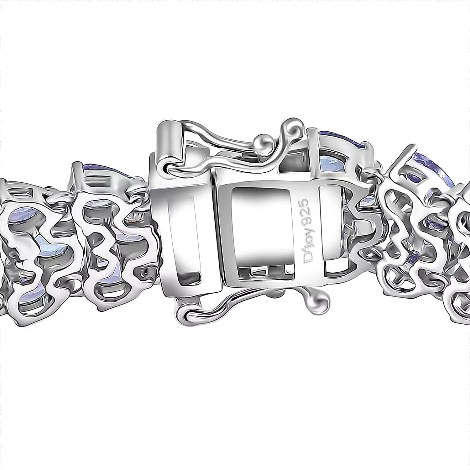 D'Joy Tanzanite 17.00 ctw Wisteria Blossom Bracelet in Rhodium Over Sterling Silver (6.50 In)