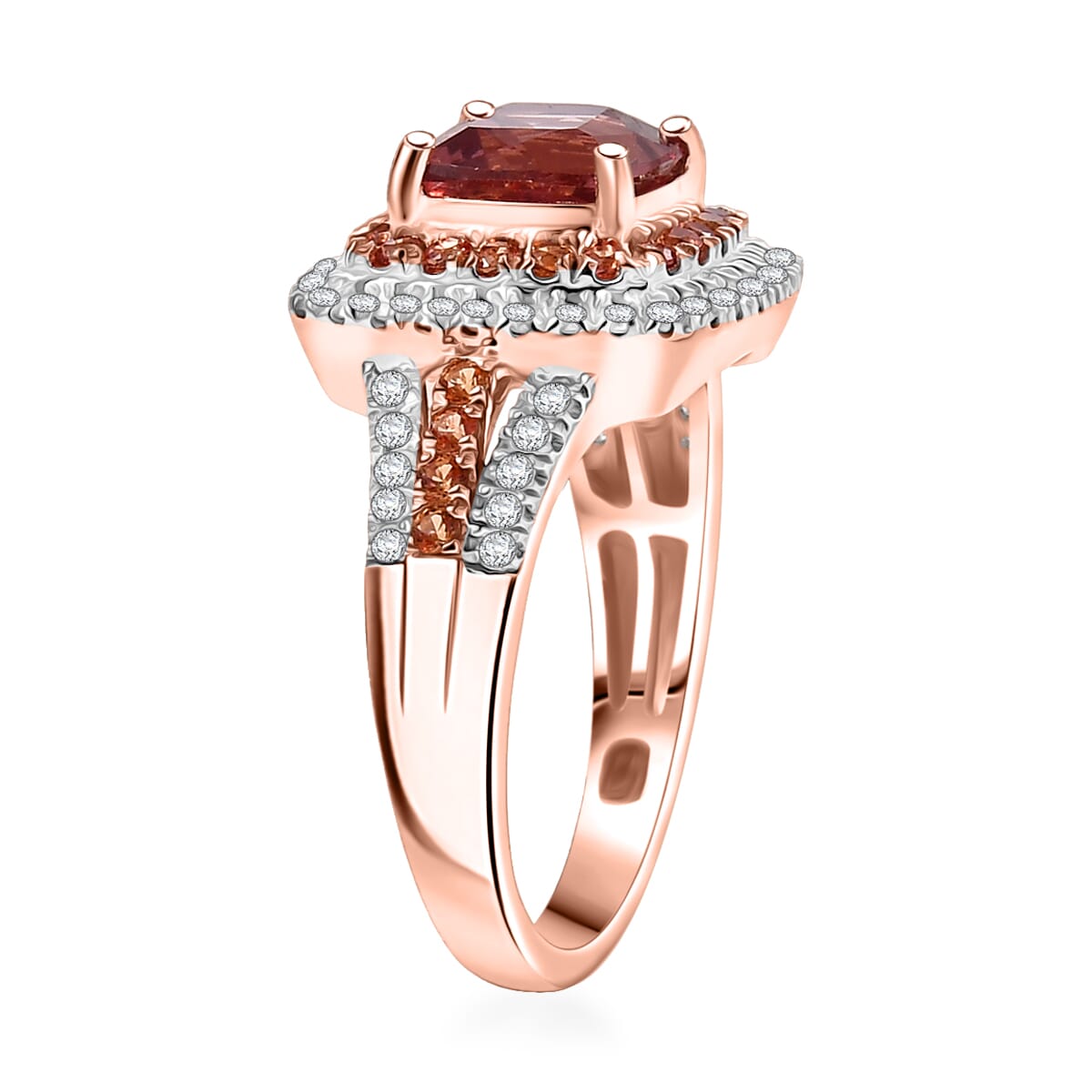 D'Joy Champagne Apatite and Multi Gemstone 2.65 ctw Ring in 18K Vermeil Rose Gold Over Sterling Silver (Size 7.0) image number 3