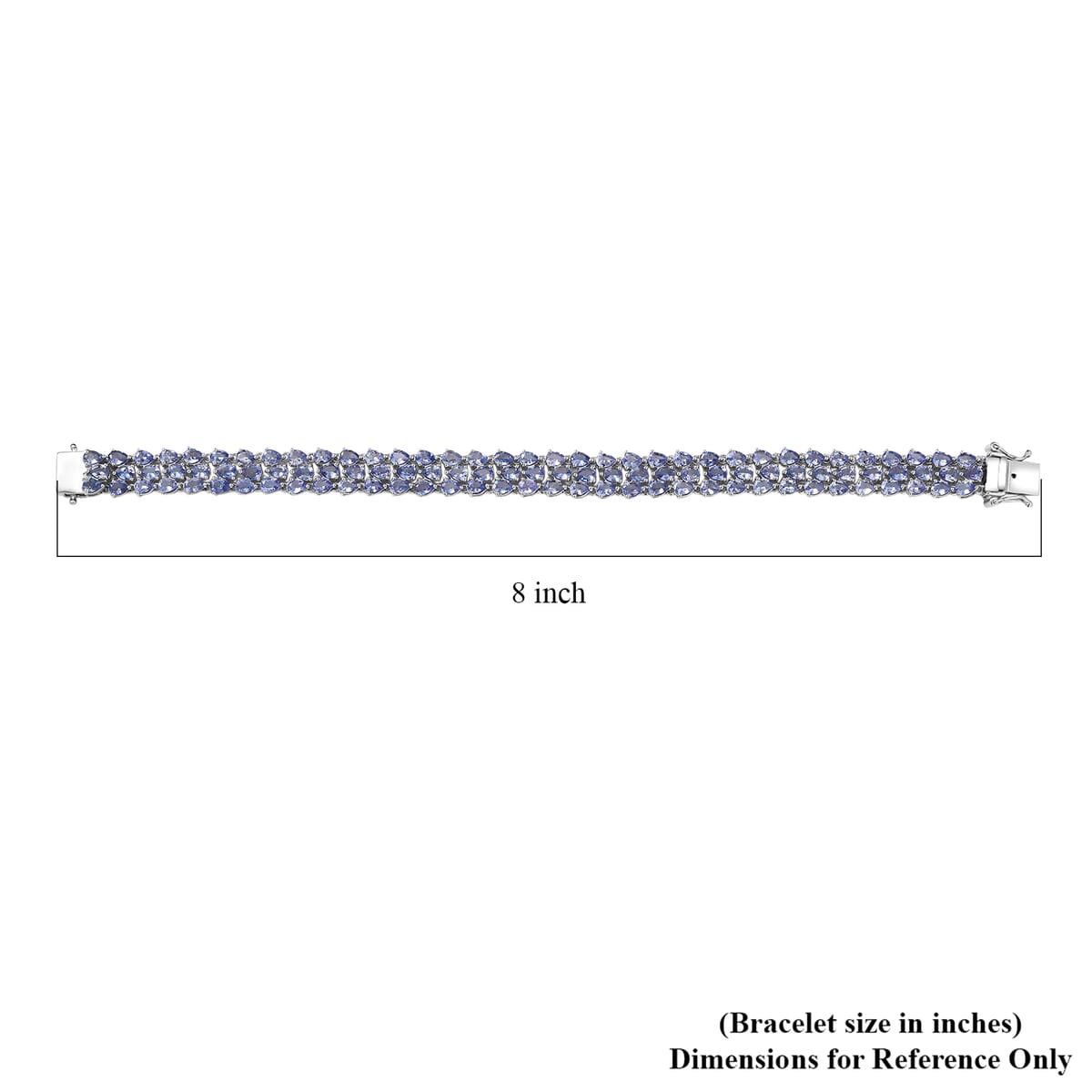 D'Joy Tanzanite 19 ctw Bracelet in Rhodium Over Sterling Silver (7.25 In) image number 4