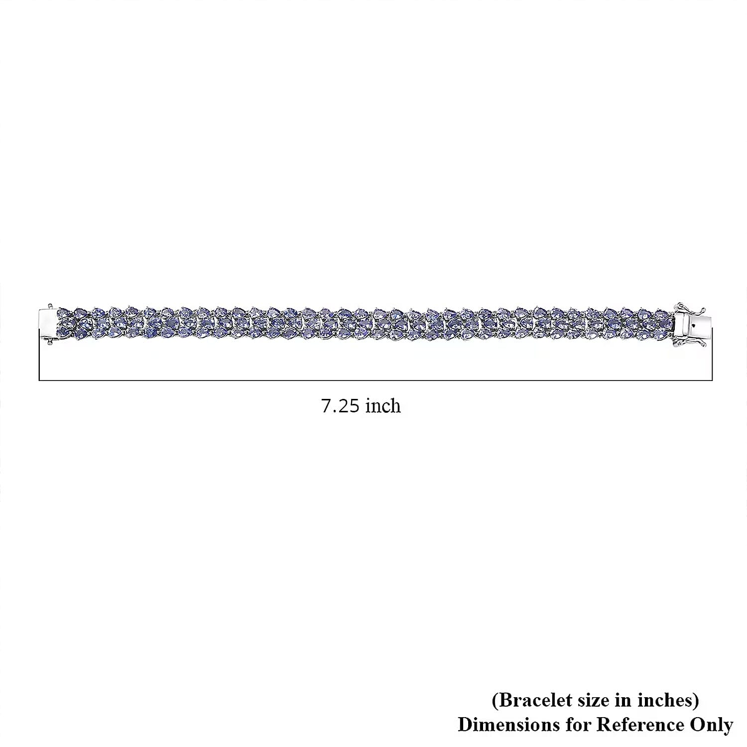 D'Joy Tanzanite 19 ctw Wisteria Blossom Bracelet in Rhodium Over Sterling Silver (7.25 In)