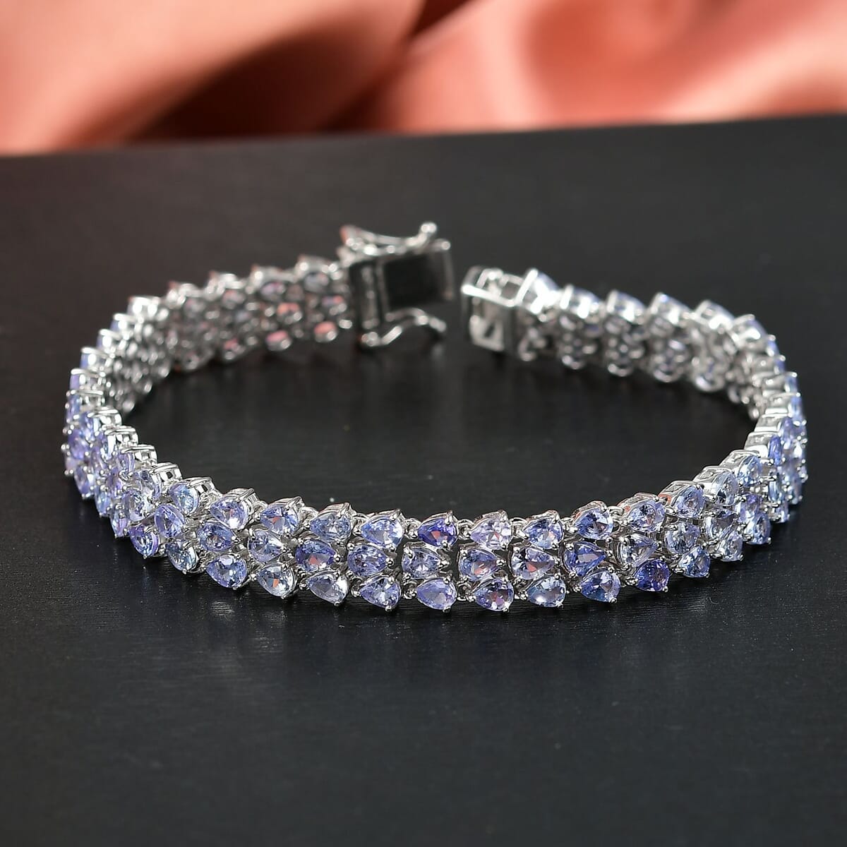 D’Joy Tanzanite 17.35 ctw Bracelet in Rhodium Over Sterling Silve (8.00 In)  image number 1