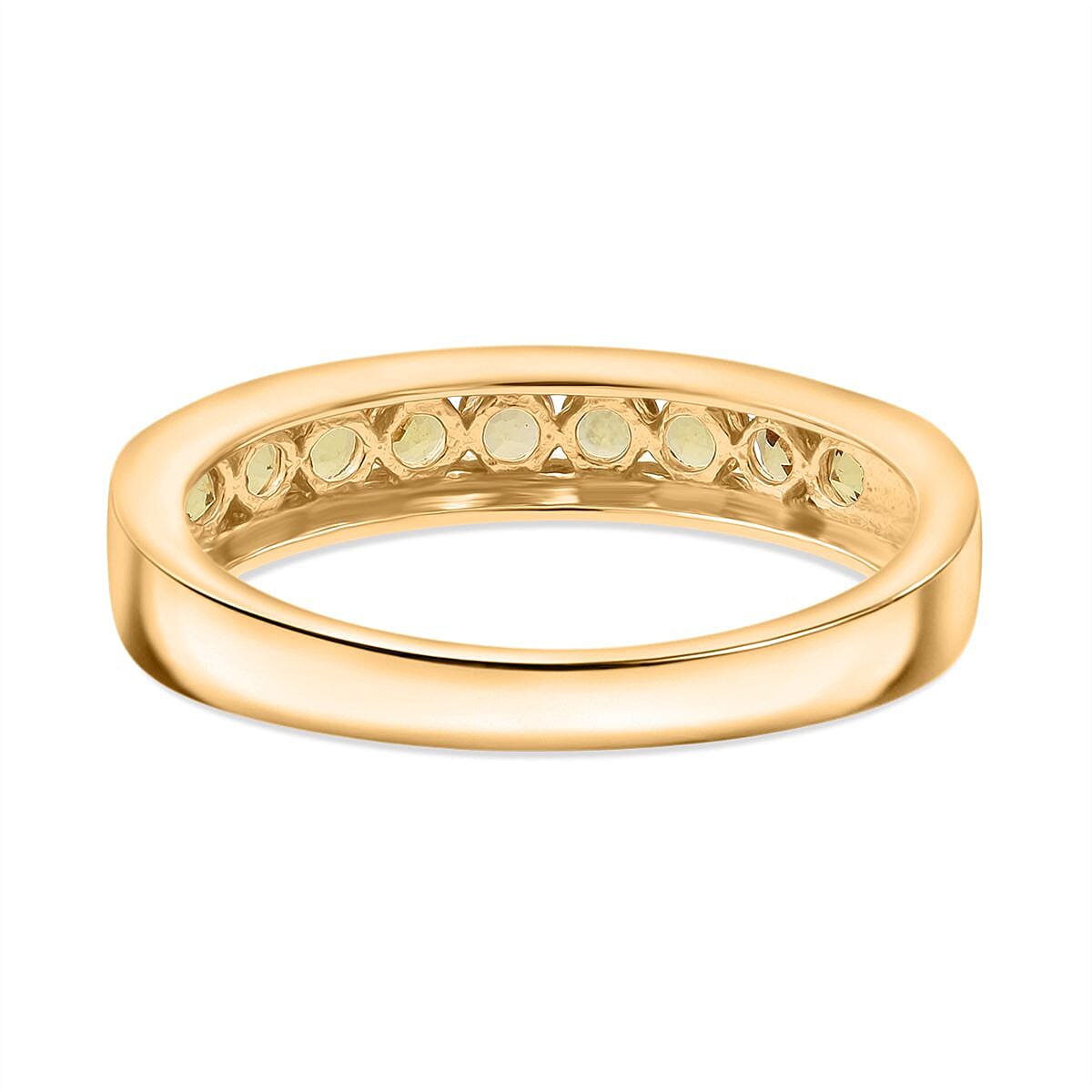 D'Joy Madagascar Yellow Sapphire 0.90 ctw Band Ring in 18K Vermeil Yellow Gold Over Sterling Silver (Size 10.0)