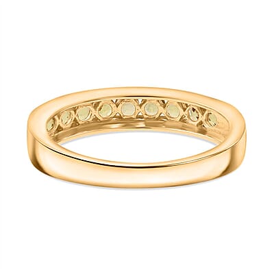D'Joy Madagascar Yellow Sapphire 0.90 ctw Band Ring in 18K Vermeil Yellow Gold Over Sterling Silver (Size 10.0)