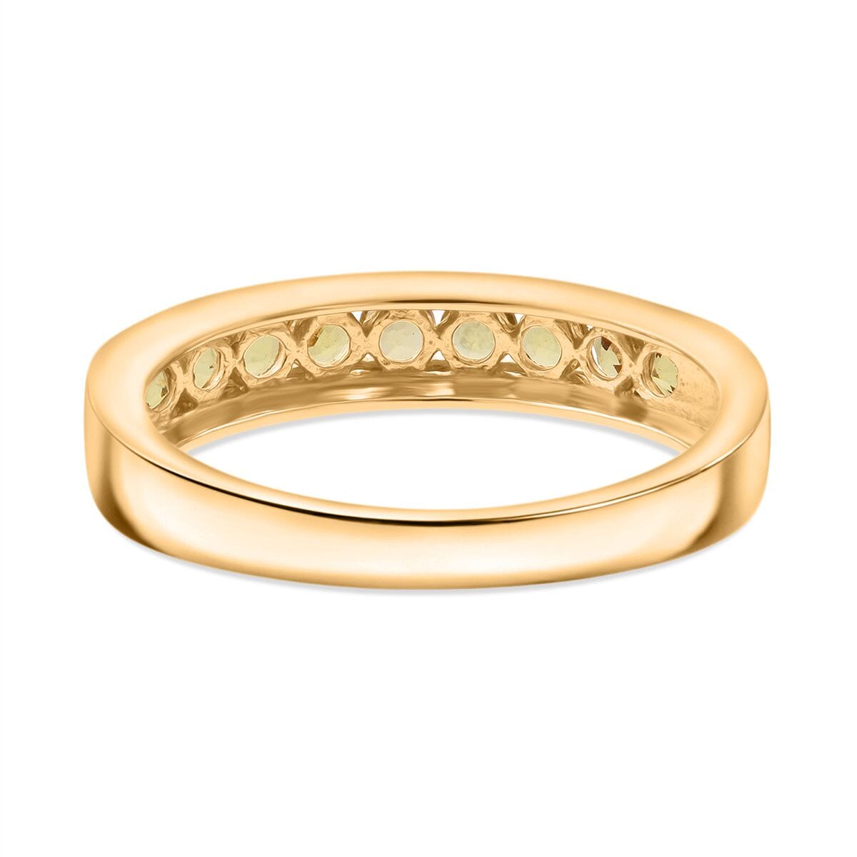 D'Joy Madagascar Yellow Sapphire 0.90 ctw Band Ring in 18K Vermeil Yellow Gold Over Sterling Silver (Size 7.0) (Del. in 10-12 Days)  image number 5
