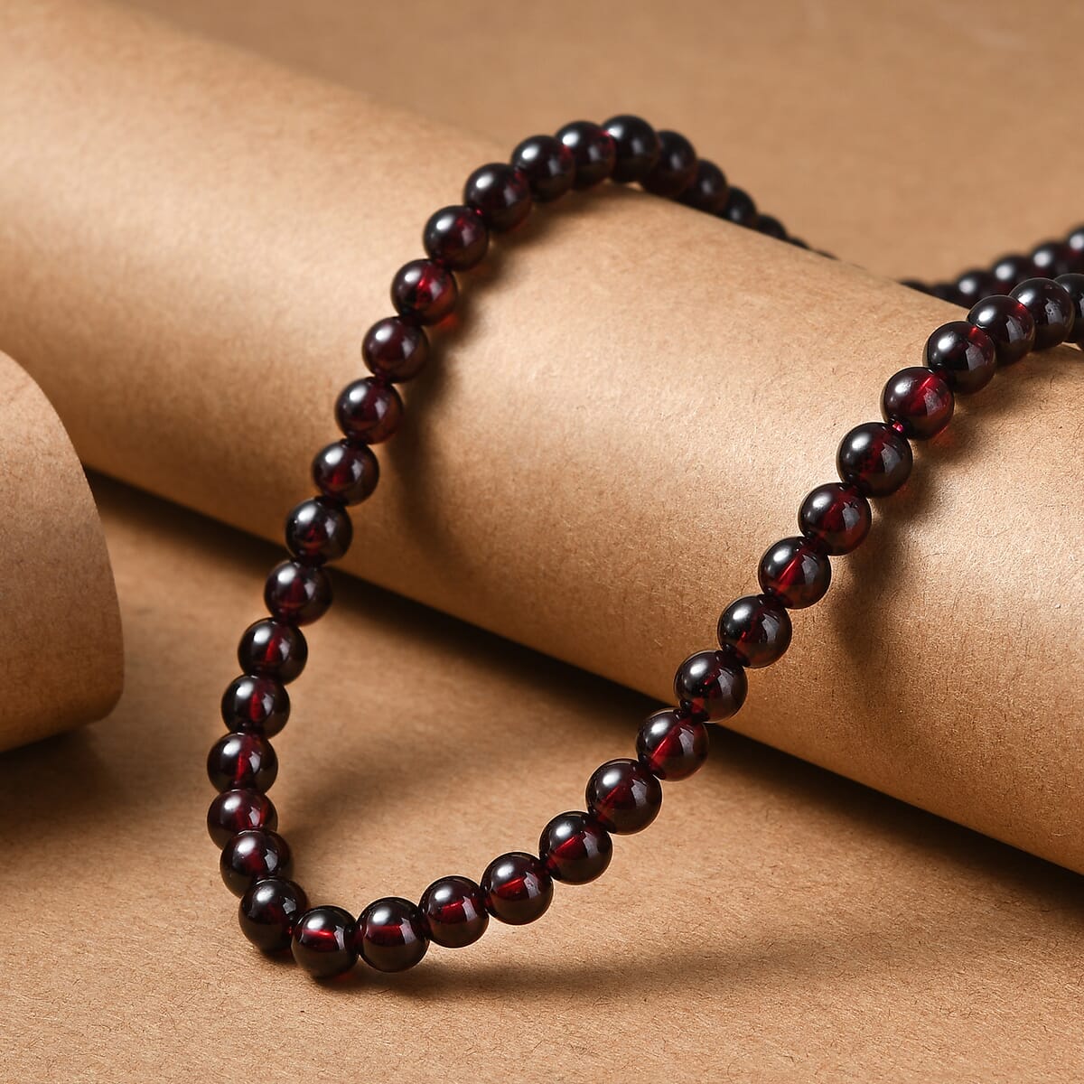 D'Joy AAA Mozambique Garnet 172.00 ctw Celebrity Beaded Necklace in 18K Vermeil Yellow Gold Over Sterling Silver 20 Inches image number 1