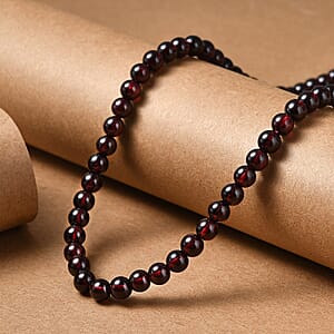 D'Joy AAA Mozambique Garnet 172.00 ctw Celebrity Beaded Necklace in 18K Vermeil Yellow Gold Over Sterling Silver 20 Inches
