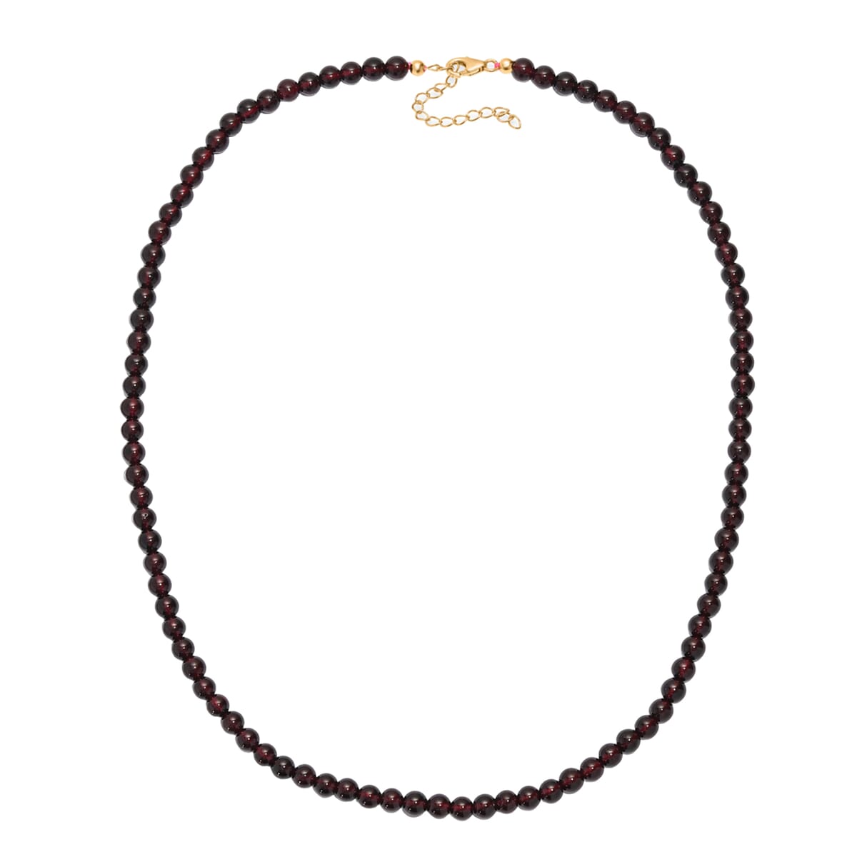 D'Joy AAA Mozambique Garnet 172.00 ctw Celebrity Beaded Necklace in 18K Vermeil Yellow Gold Over Sterling Silver 20 Inches image number 3
