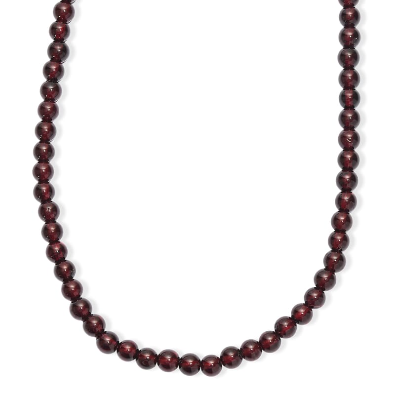 D'Joy AAA Mozambique Garnet 145.00 ctw Celebrity Beaded Necklace in 18K Vermeil Yellow Gold Over Sterling Silver 20 Inches