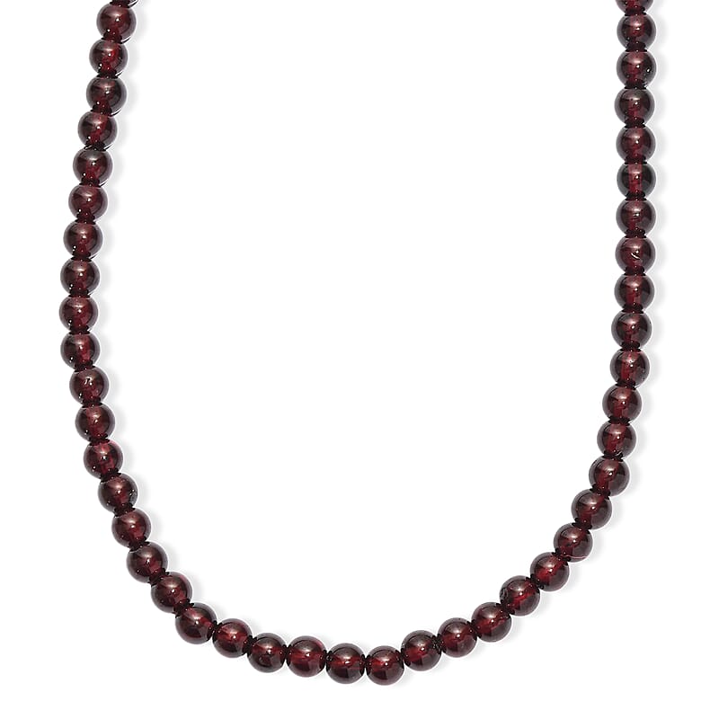 D'Joy AAA Mozambique Garnet 145.00 ctw Celebrity Beaded Necklace in 18K Vermeil Yellow Gold Over Sterling Silver 20 Inches