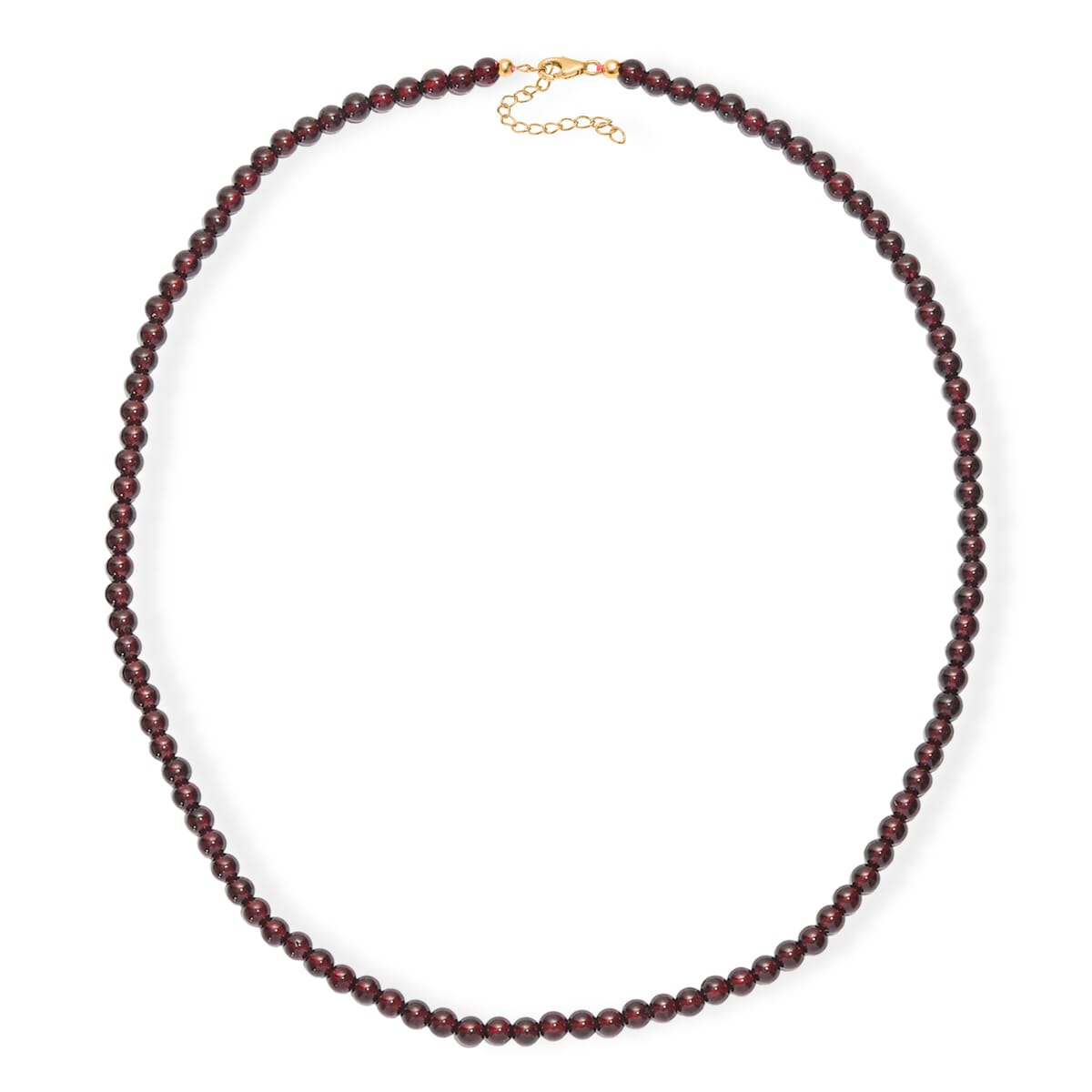 D'Joy AAA Mozambique Garnet 145.00 ctw Celebrity Beaded Necklace in 18K Vermeil Yellow Gold Over Sterling Silver 20 Inches image number 3