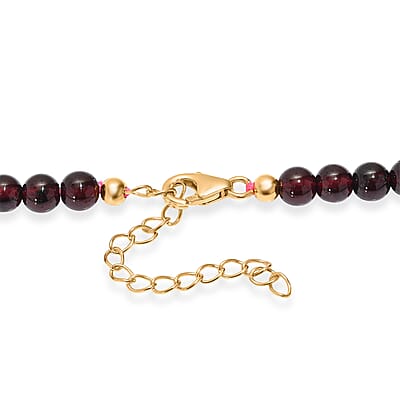 D'Joy AAA Mozambique Garnet 145.00 ctw Celebrity Beaded Necklace in 18K Vermeil Yellow Gold Over Sterling Silver 20 Inches