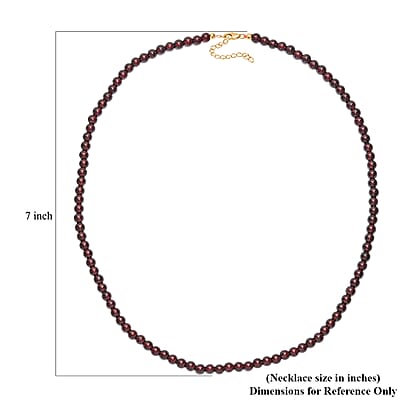 D'Joy AAA Mozambique Garnet 145.00 ctw Celebrity Beaded Necklace in 18K Vermeil Yellow Gold Over Sterling Silver 20 Inches