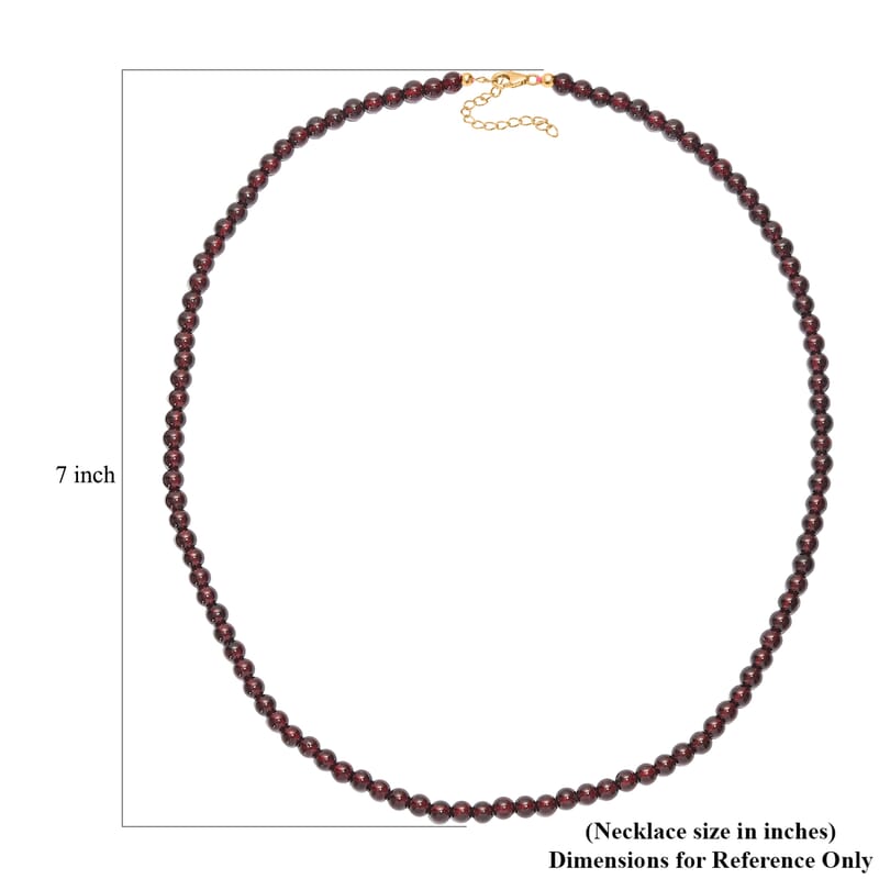 D'Joy AAA Mozambique Garnet 145.00 ctw Celebrity Beaded Necklace in 18K Vermeil Yellow Gold Over Sterling Silver 20 Inches
