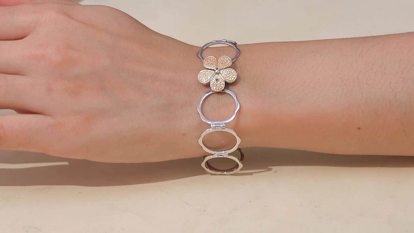 EverTrue Natural Champagne Diamond Ring (Size 6.0) or Convertible Bracelet (7.0In) in Platinum Bond