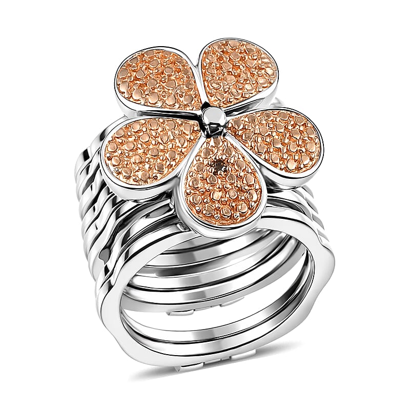 EverTrue Natural Champagne Diamond Ring (Size 8.0) or Convertible Bracelet (7.50In) in Platinum Bond