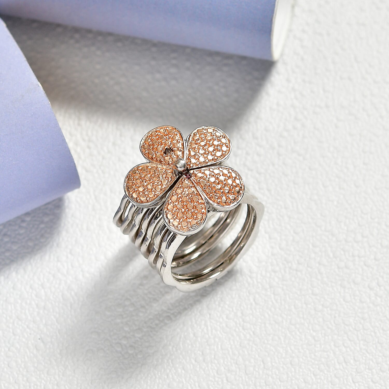 EverTrue Natural Champagne Diamond Ring (Size 8.0) or Convertible Bracelet (7.50In) in Platinum Bond