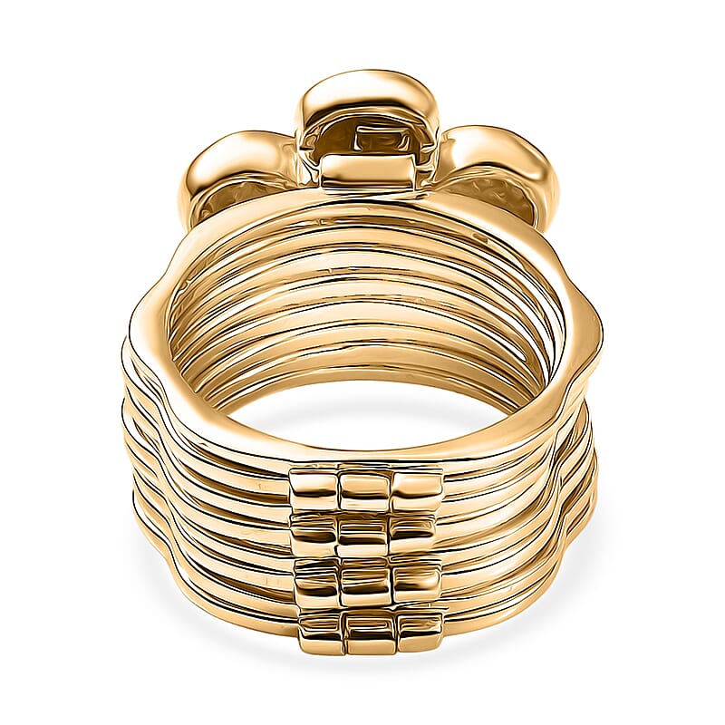 EverTrue White Diamond Ring (Size 8.0) or Convertible Bracelet (7.50In) in 18K YG Plated