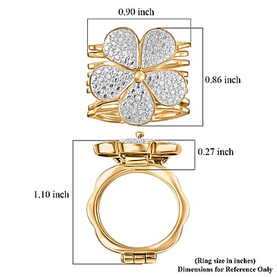 EverTrue White Diamond Ring (Size 8.0) or Convertible Bracelet (7.50In) in 18K YG Plated