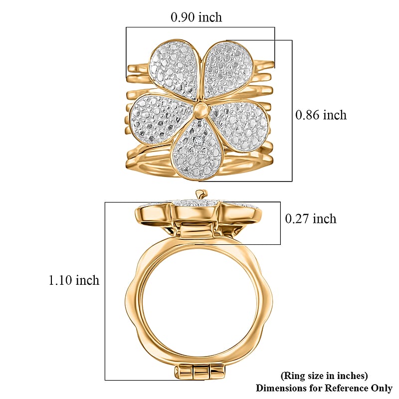EverTrue White Diamond Ring (Size 8.0) or Convertible Bracelet (7.50In) in 18K YG Plated