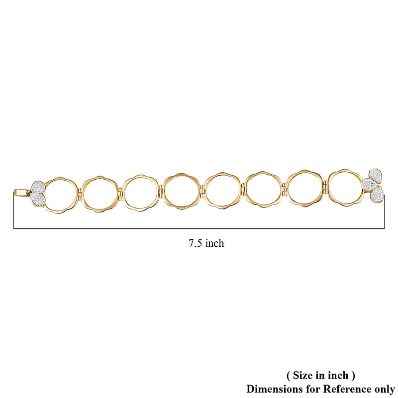 EverTrue White Diamond Ring (Size 8.0) or Convertible Bracelet (7.50In) in 18K YG Plated