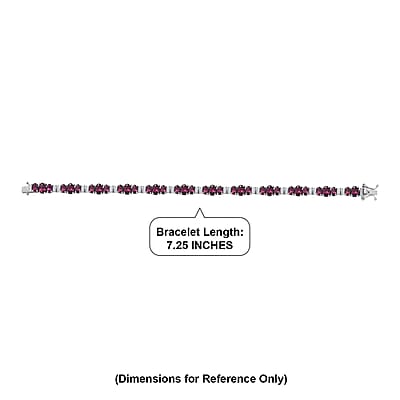 D'Joy AAA Radiant Ember Garnet and Diamond 15.00 ctw Bracelet in Rhodium Over Sterling Silver (7.25 In)