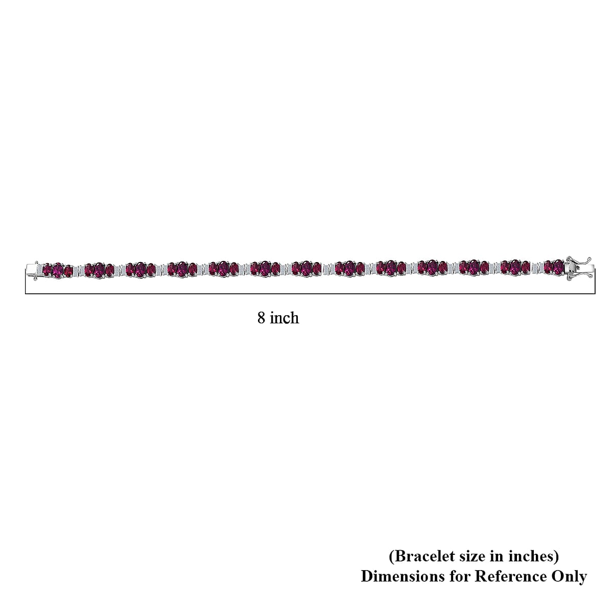 D'Joy AAA Radiant Ember Garnet and Diamond 16.25 ctw Bracelet in Rhodium Over Sterling Silver (8.00 In) image number 4