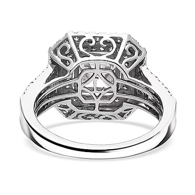 IGI Certified Asscher Cut Luxuriant Lab Grown Diamond E-F VS 3.00 ctw Ring in 950 Platinum (Size 10.0)