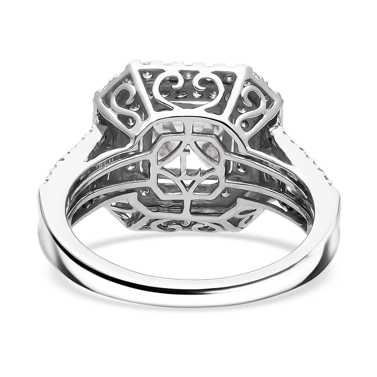 IGI Certified Asscher Cut Luxuriant Lab Grown Diamond E-F VS 3.00 ctw Ring in 950 Platinum (Size 6.0) image number 3