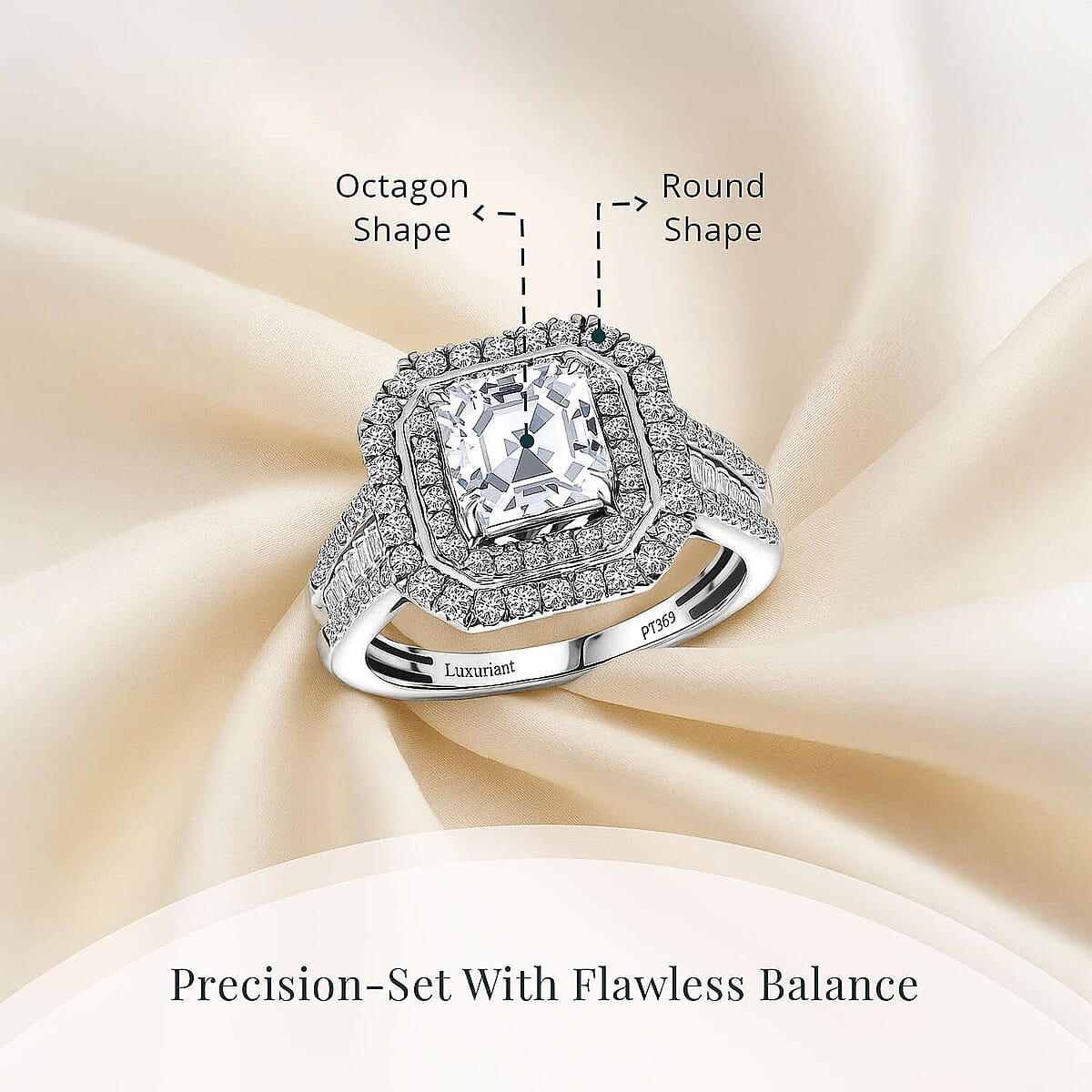 IGI Certified Asscher Cut Luxuriant Lab Grown Diamond E-F VS 3.00 ctw Ring in 950 Platinum (Size 8.5) image number 4