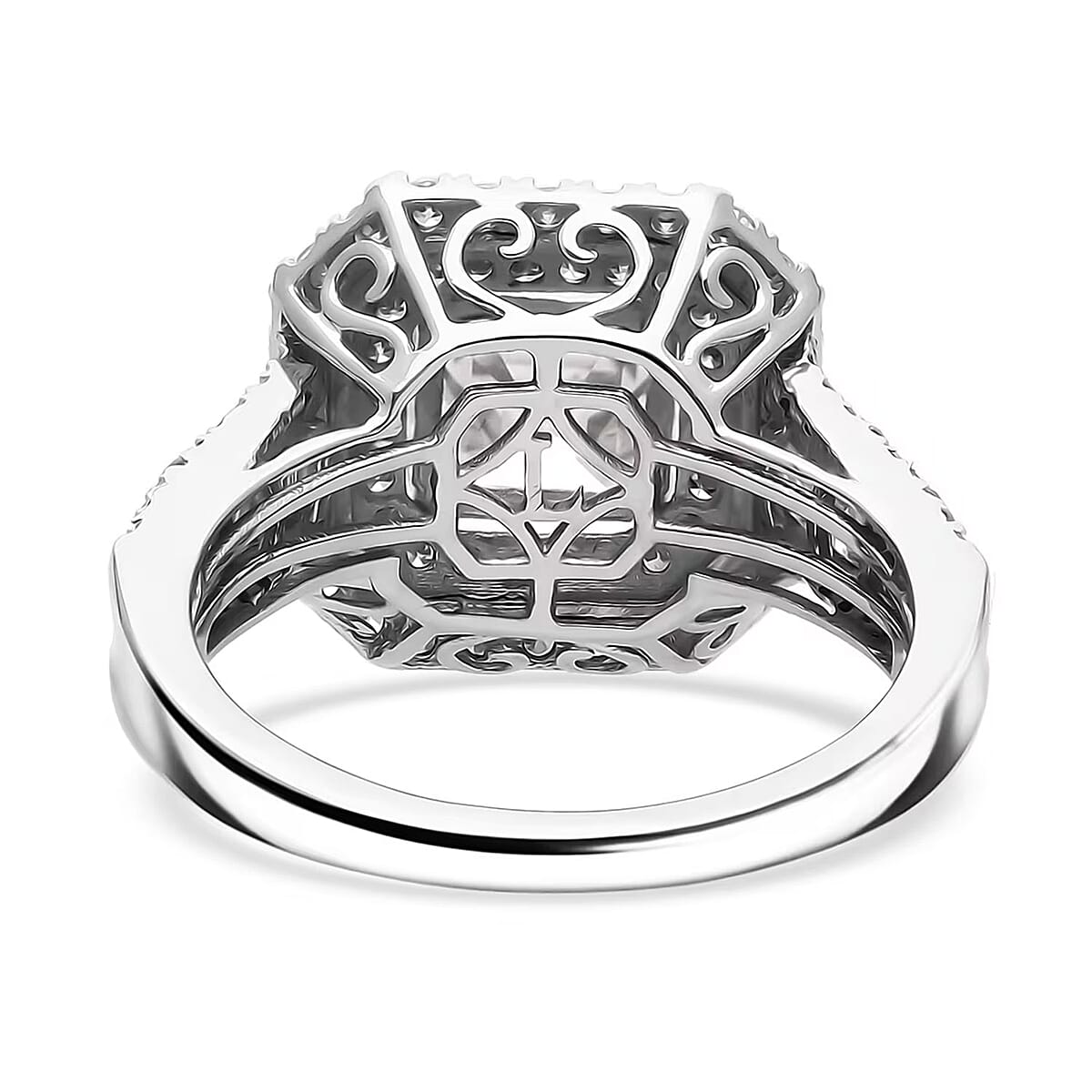 IGI Certified Asscher Cut Luxuriant Lab Grown Diamond E-F VS 3.00 ctw Ring in 950 Platinum (Size 9.0) image number 7