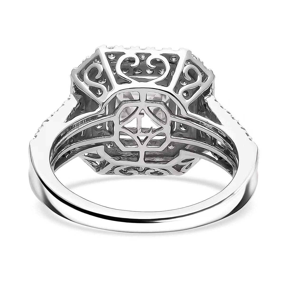 IGI Certified Asscher Cut Luxuriant Lab Grown Diamond E-F VS 3.00 ctw Ring in 950 Platinum (Size 9.5) image number 7