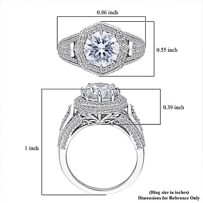 IGI Certified Luxuriant Lab Grown Diamond E-F VS 3.50 ctw Art Deco Ring in 950 Platinum (Size 10.0) 7.45 Grams