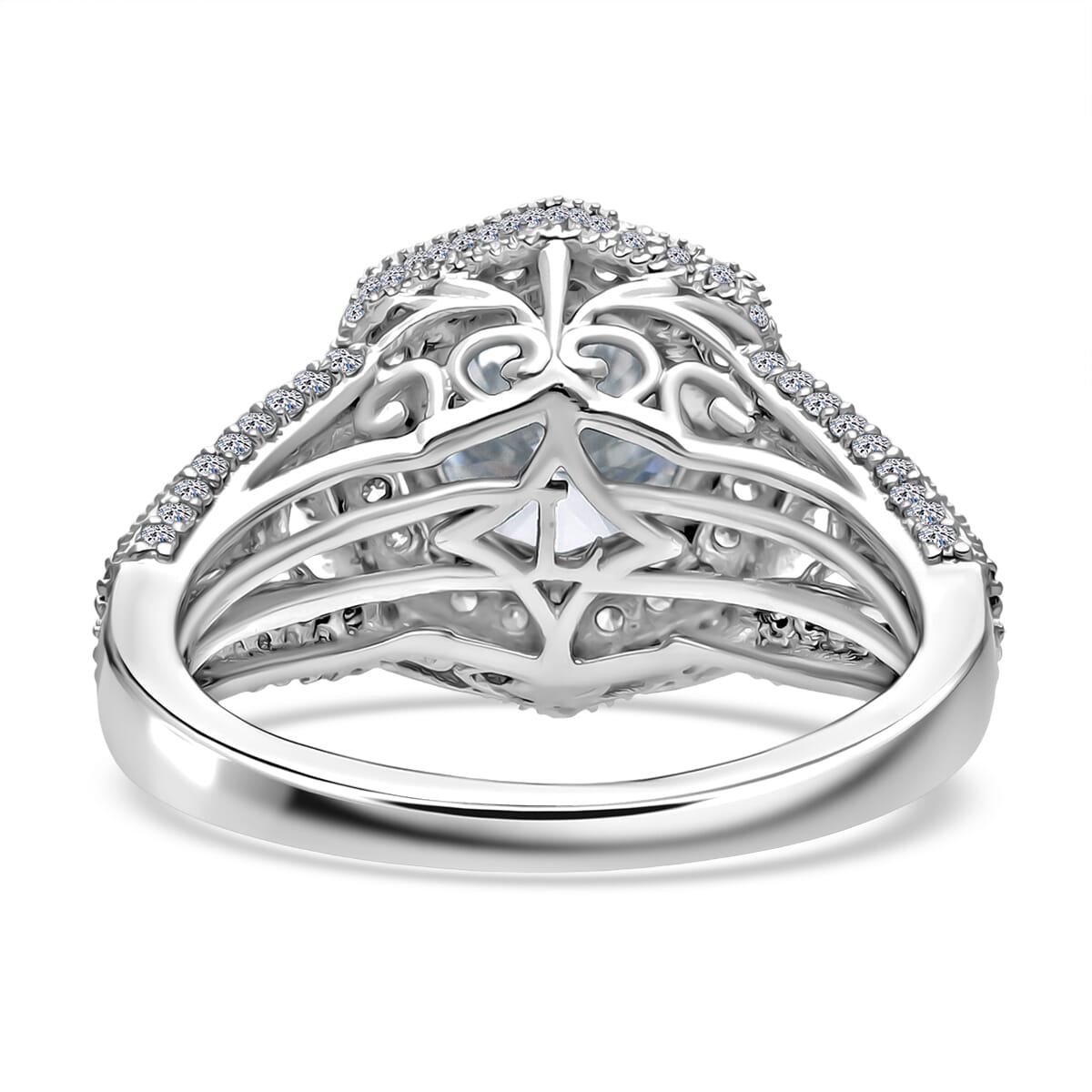 IGI Certified Luxuriant Lab Grown Diamond E-F VS 3.50 ctw Art Deco Ring in 950 Platinum (Size 6.0) 7.45 Grams image number 3