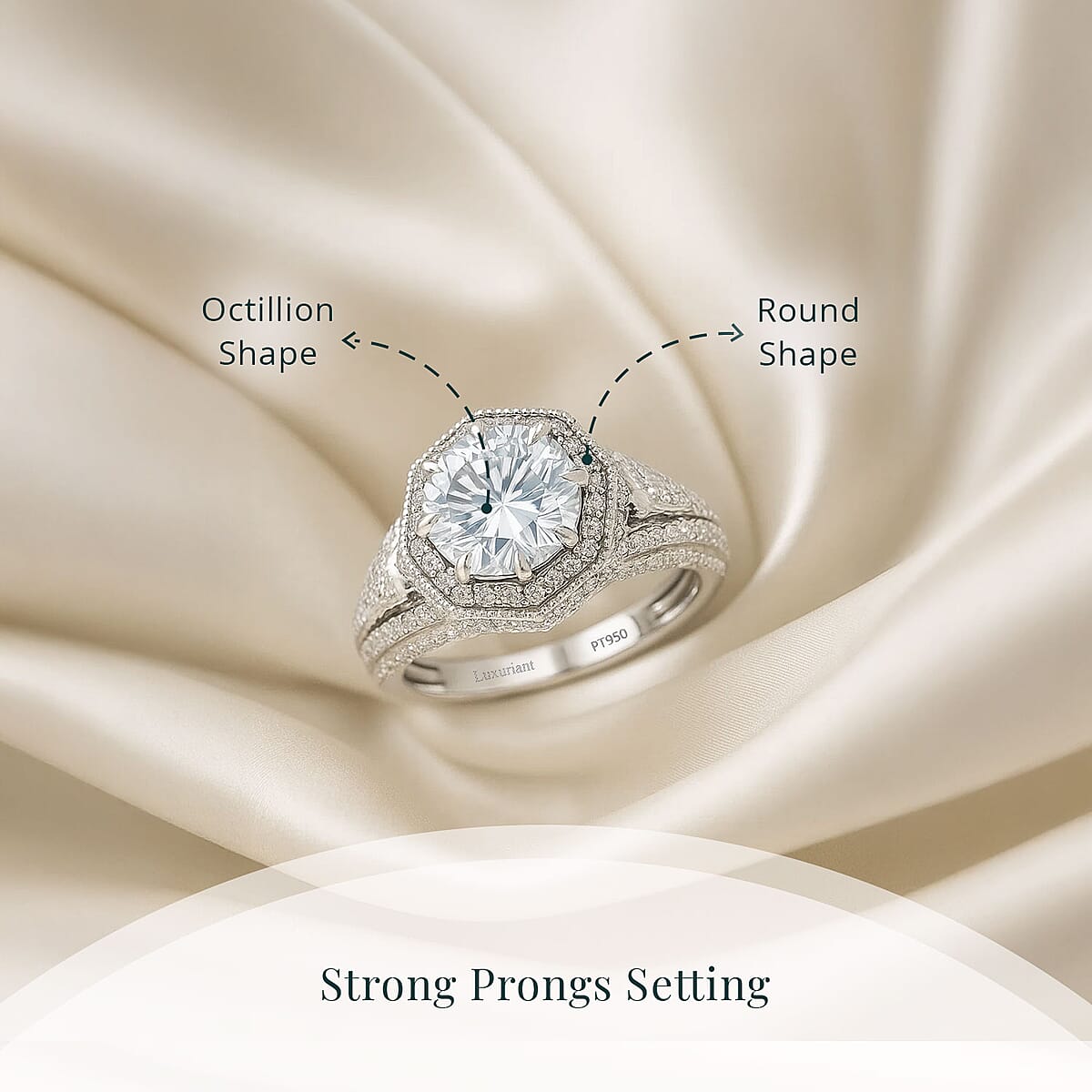 IGI Certified Luxuriant Lab Grown Diamond E-F VS 3.50 ctw Art Deco Ring in 950 Platinum (Size 7.0) 7.45 Grams image number 4