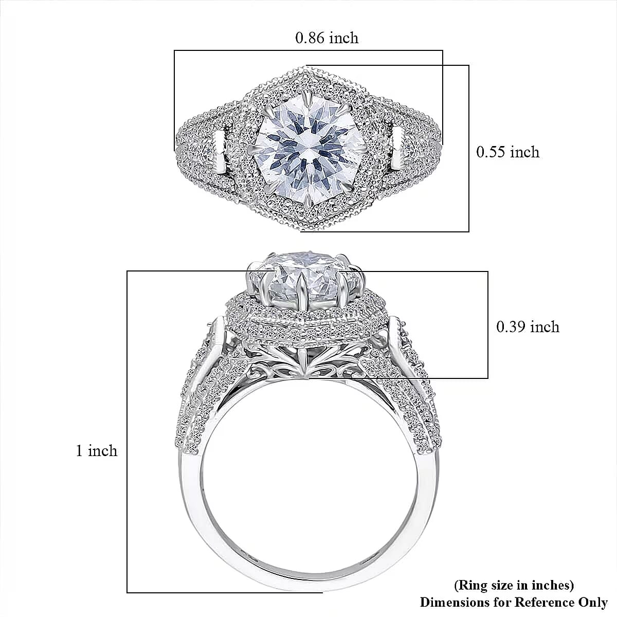 IGI Certified Luxuriant Lab Grown Diamond E-F VS 3.50 ctw Art Deco Ring in 950 Platinum (Size 7.0) 7.45 Grams image number 6
