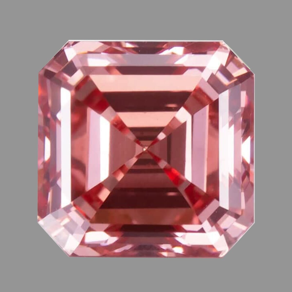 IGI Certified Luxuriant Lab Grown Pink Diamond (Asscher) (VS2) 2.05 ctw image number 1