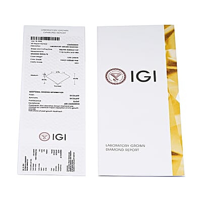 IGI Certified Luxuriant Lab Grown Pink Diamond (Asscher) (VS2) 2.05 ctw
