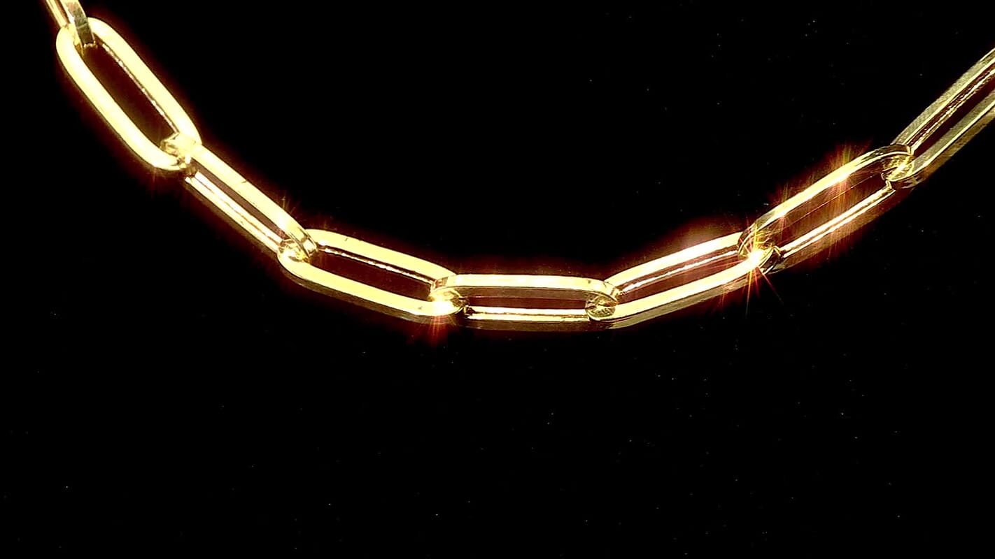 6mm Paperclip Chain Necklace in 10K Yellow Gold 17.10 Grams 22 Inches
