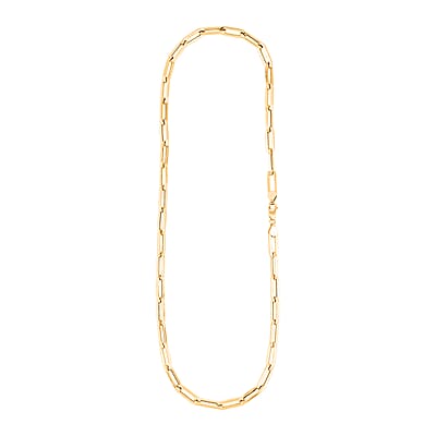 6mm Paperclip Chain Necklace in 10K Yellow Gold 18.40 Grams 24 Inches