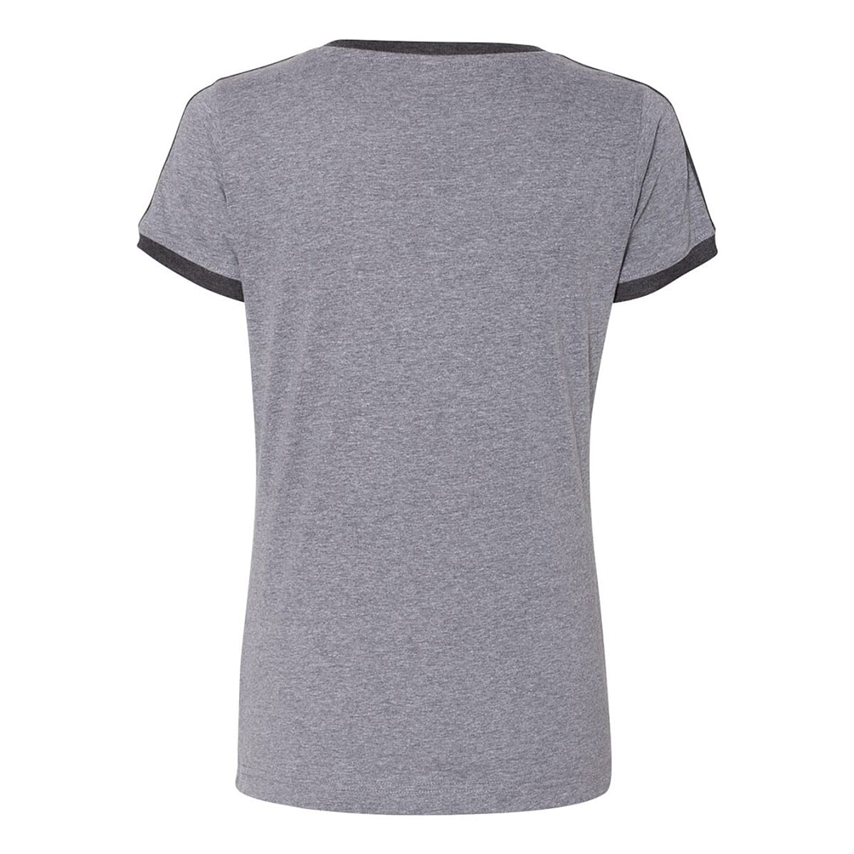 LAT Dark Grey 100% Cotton V-Neck Retro Ringer Jersey Tee - M image number 1