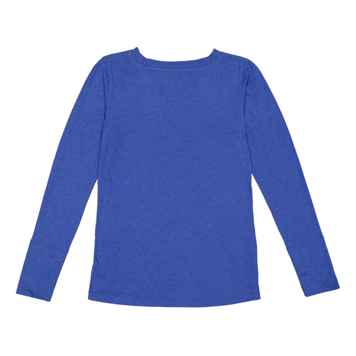 LAT Royal Blue Long Sleeve Lace-Up Cotton Blend Fine Jersey Tee - XXL image number 2