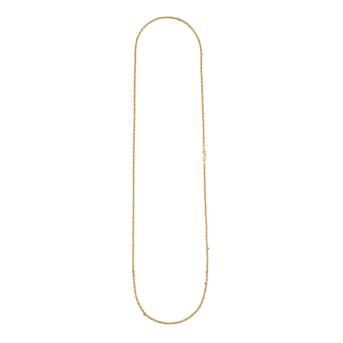 2.5mm Laser Rope Chain Necklace in 10K Yellow Gold 3.3 Grams 28 Inches image number 5