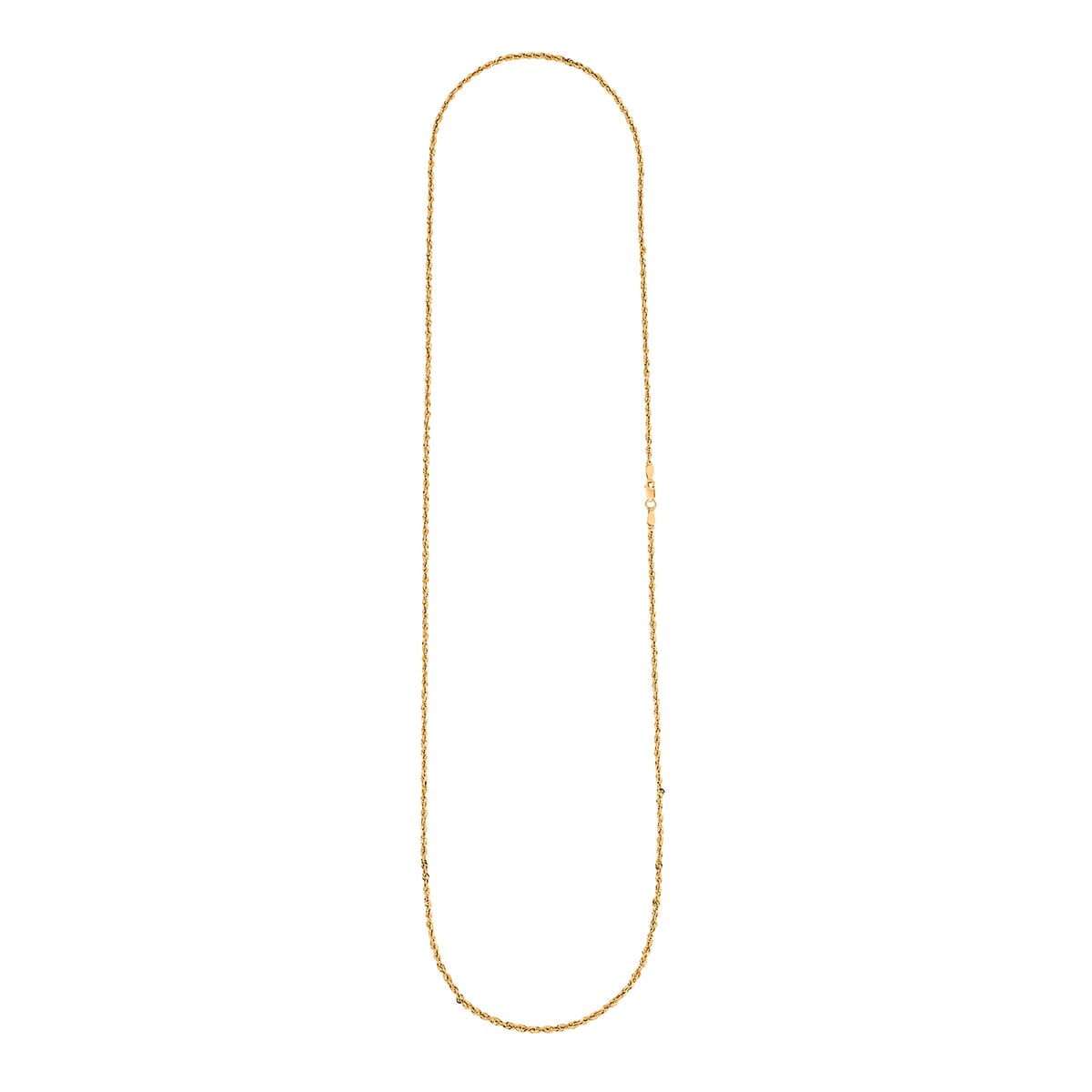2.3mm Laser Rope Necklace in 10K Yellow Gold 3.3 Grams 30 Inches image number 5