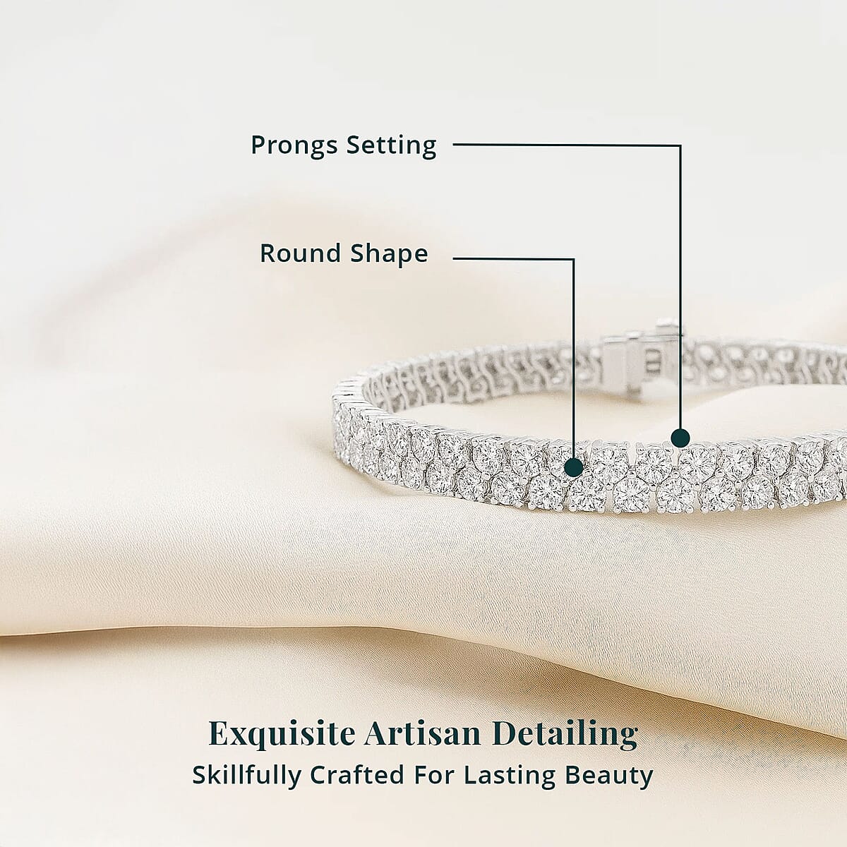 Luxuriant Lab Grown Diamond G SI 8.00 ctw Bracelet in Sterling Silver (7.25 In) image number 4